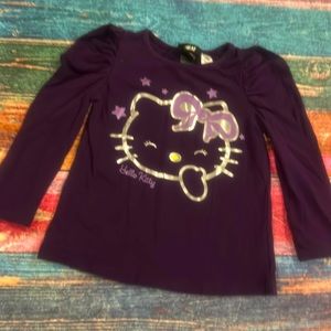 Giggling Hello Kitty foil print long sleeve tee, size 1-2yr